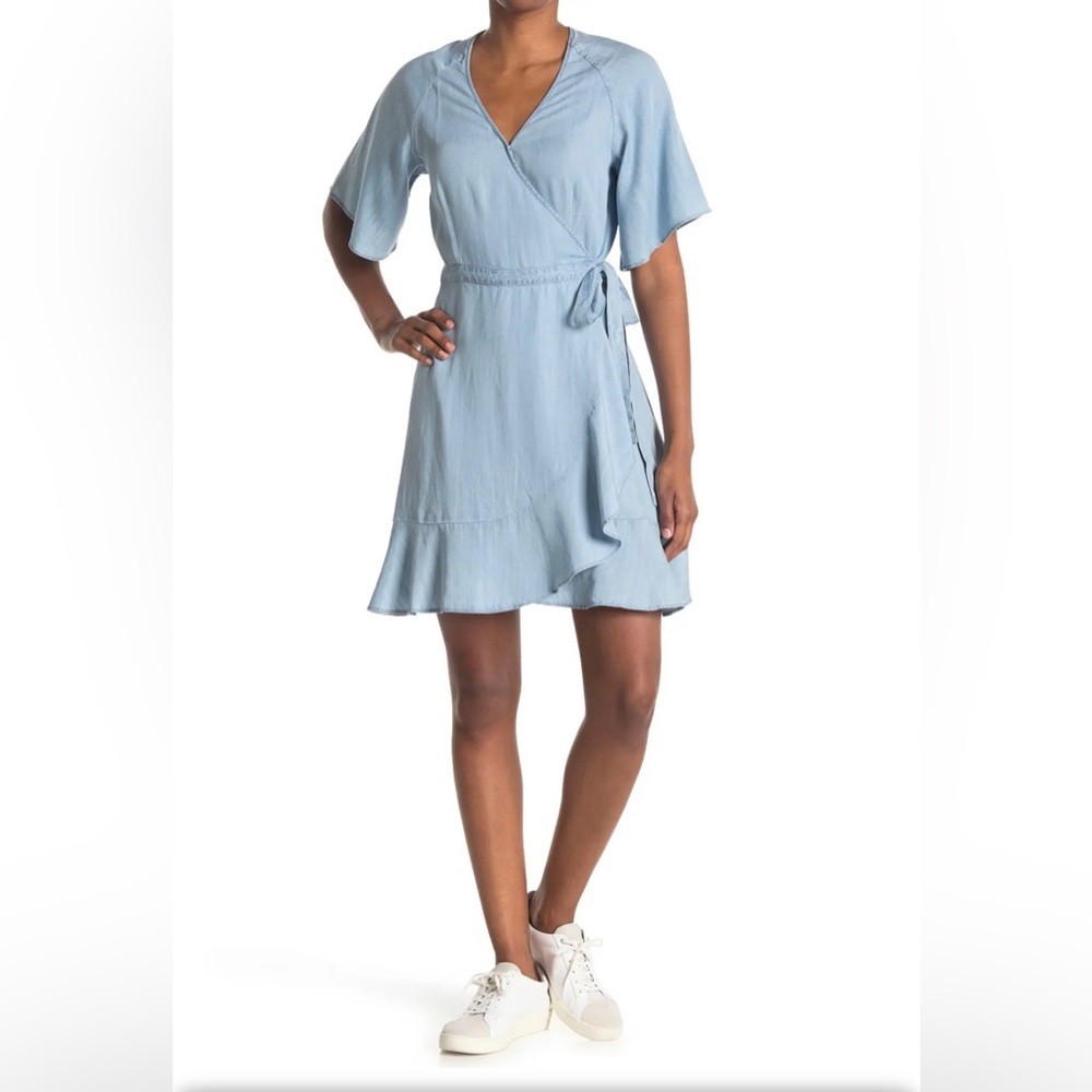 NWT 7 For All Mankind Soft Denim Wrap Around Dress SZ XS
